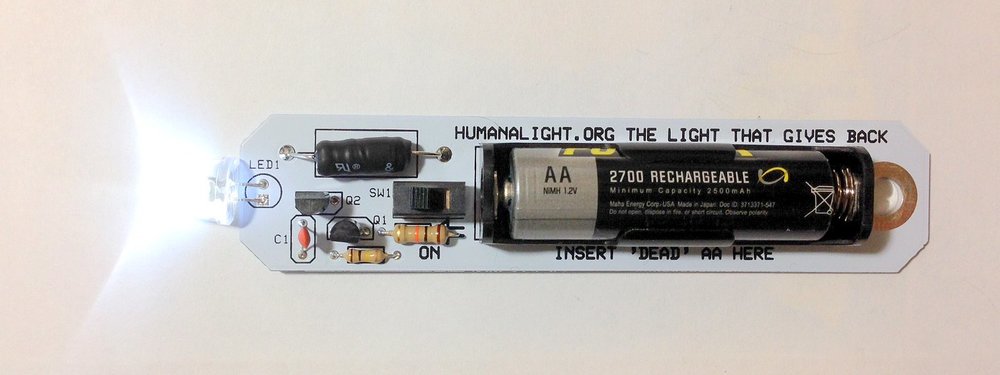 LED mounted facing forward (right angle--best as a flashlight)