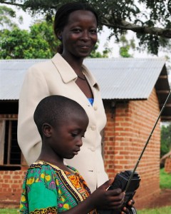 Etón's donation of hundreds of radios has already reached children and teachers in seven countries on three continents. Photo coutesy of our partner, The Empower Campaign, in Uganda.